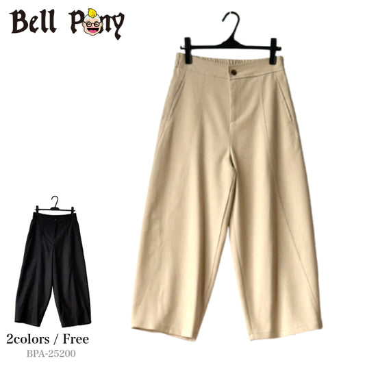 同色切り替え カーブデザイン ワイドパンツ BPA-25200 [Bell Pony]
