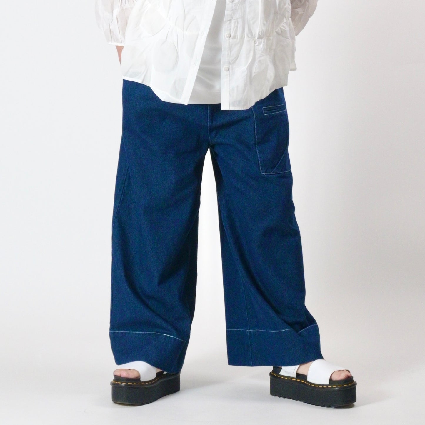 デザインポケット付き ワイドデニムパンツ BDA-250501SC  [Bell Pony]