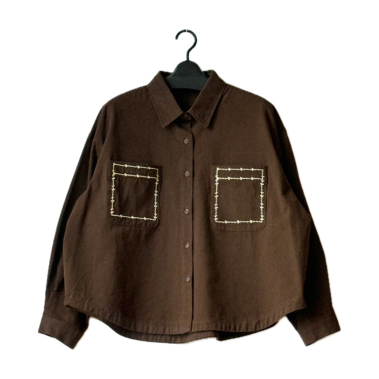 猫+フラワー刺繍シャツ 長袖 BPA-25094 [Bell Pony] – YK