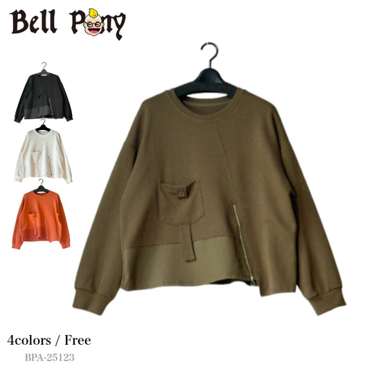 アシンメトリー切替 プルオーバー ポケット付き BPA-25123（正：BPA-25120） [Bell Pony]