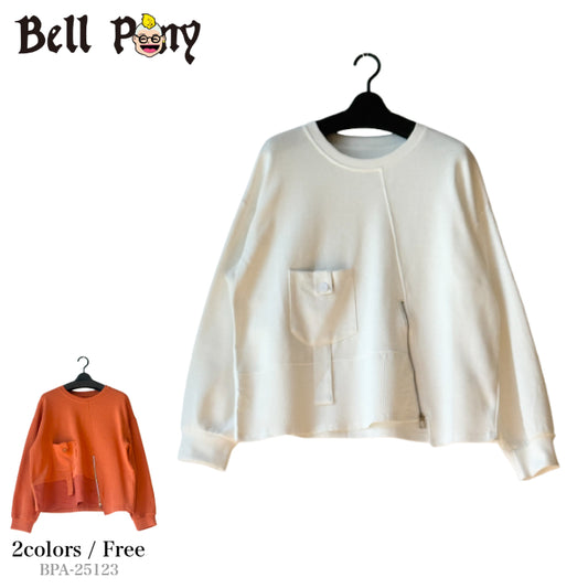 アシンメトリー切替 プルオーバー ポケット付き BPA-25123（正：BPA-25120） [Bell Pony]