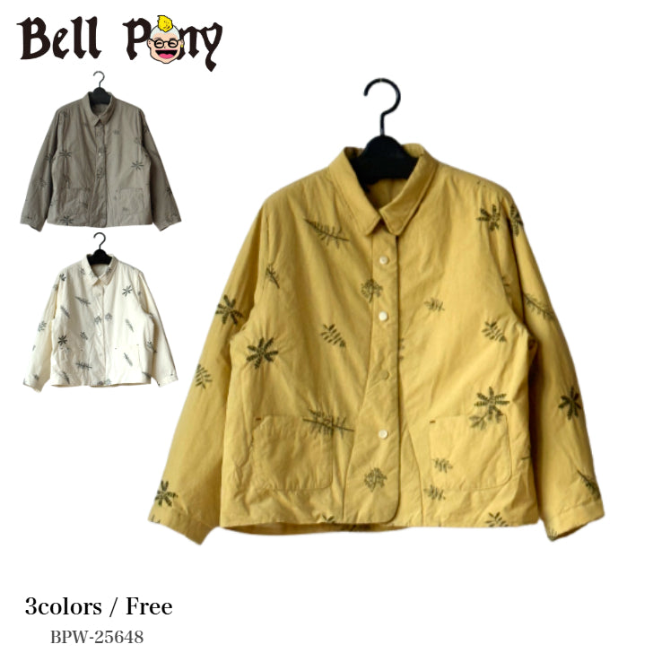 刺繍ボタニカルキルティングジャケット BPW-25648 [Bell Pony]