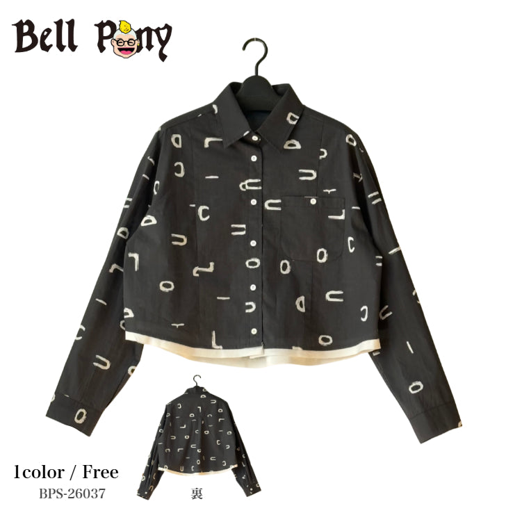 レイヤード風 プリントシャツ BPS-26037 [Bell Pony]