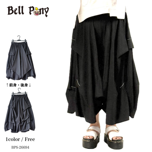 タックデザイン ボリュームワイドパンツ BPS-26694 [Bell Pony]
