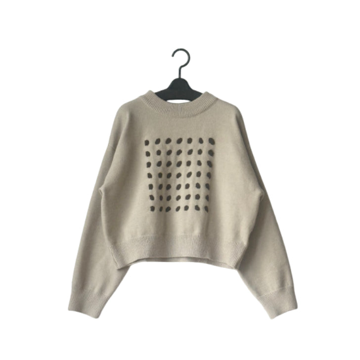 水玉柄 ニットセーター BPW-25501 [Bell Pony]