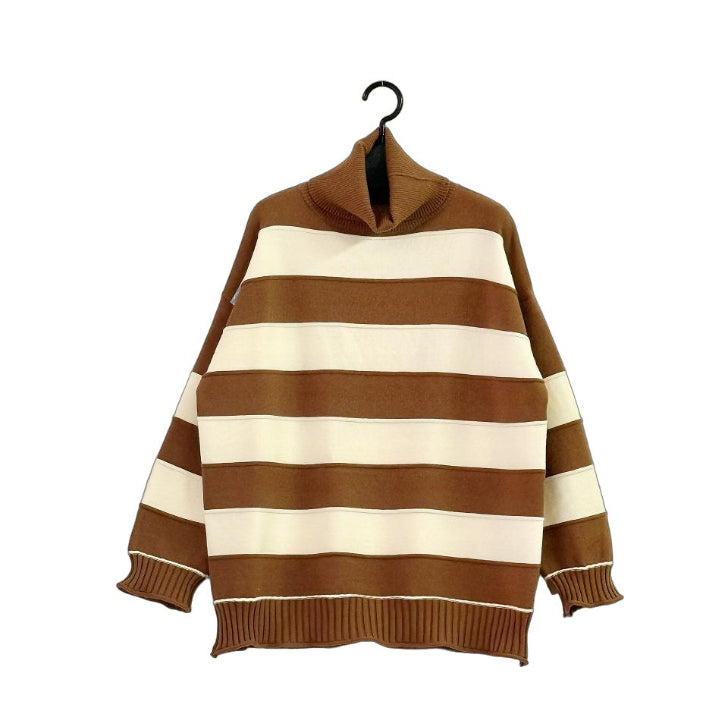 太ボーダー タートルネックセーター BPA-25645 [Bell Pony]