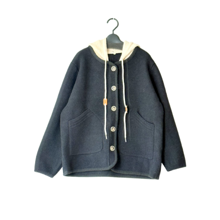 ニットフード付き ニットカーディガン BPW-25577 [Bell Pony]