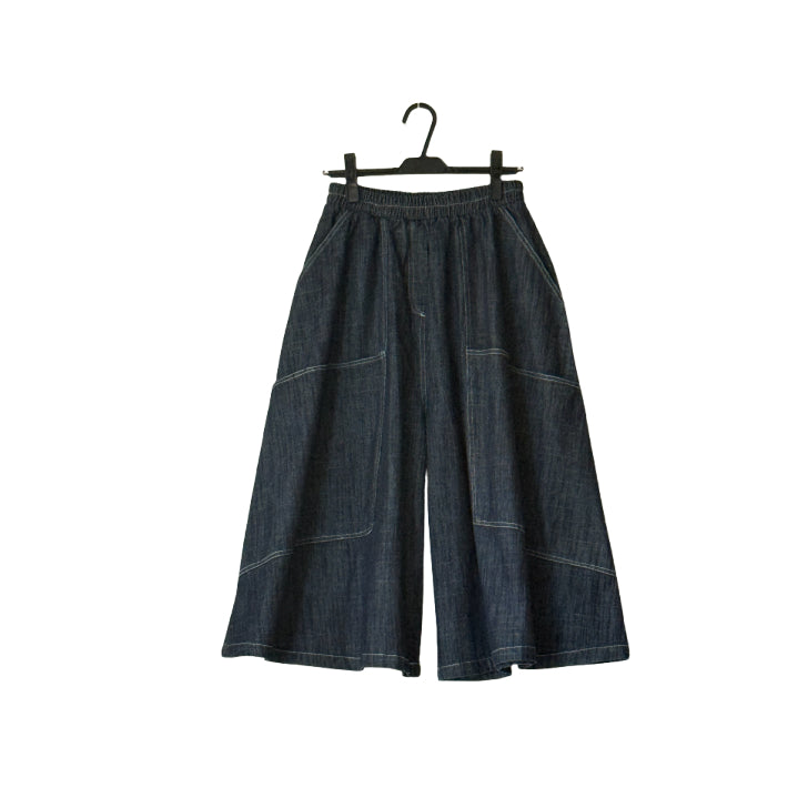 飾りステッチ デニムワイドパンツ BPA-25065 [Bell Pony]