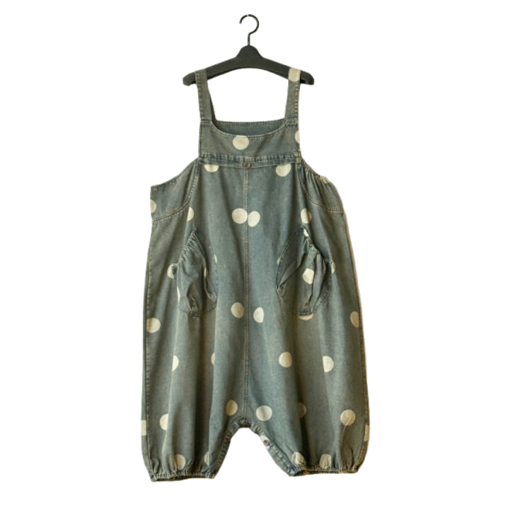 ヴィンテージ風 ドットプリント デニム オーバーオール BPS-26124 [Bell Pony]