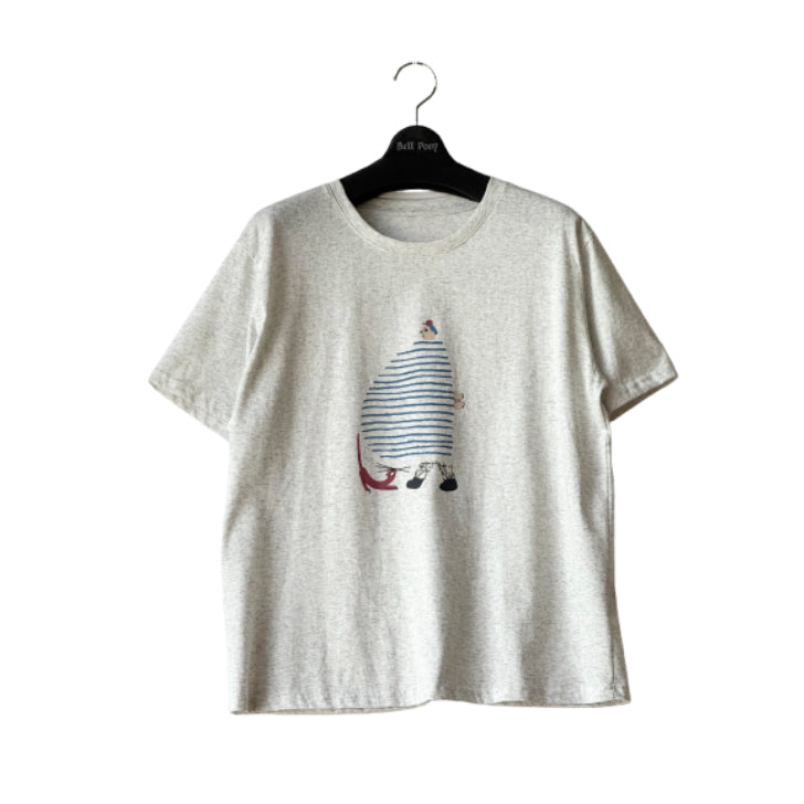 ユニークイラストプリント Tシャツ 半袖 BPS-25532 [Bell Pony]