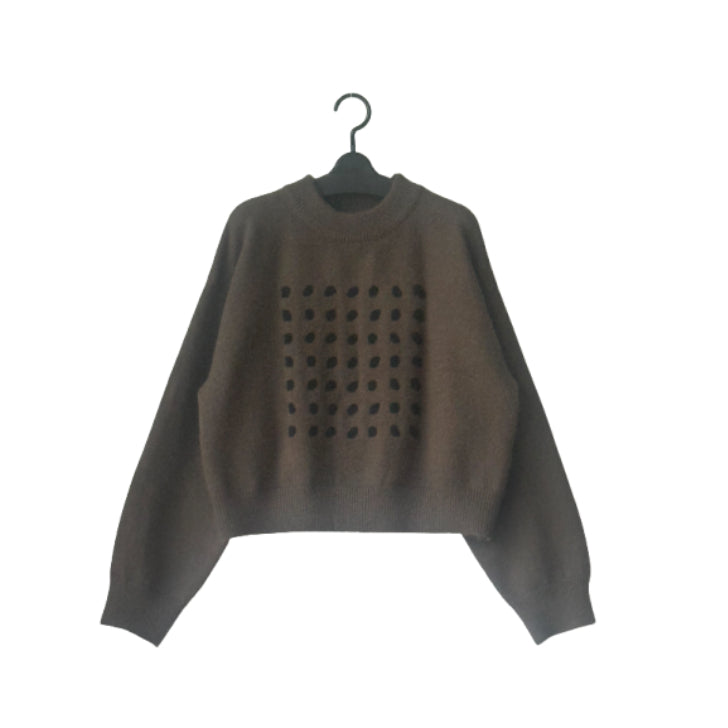 水玉柄 ニットセーター BPW-25501 [Bell Pony]