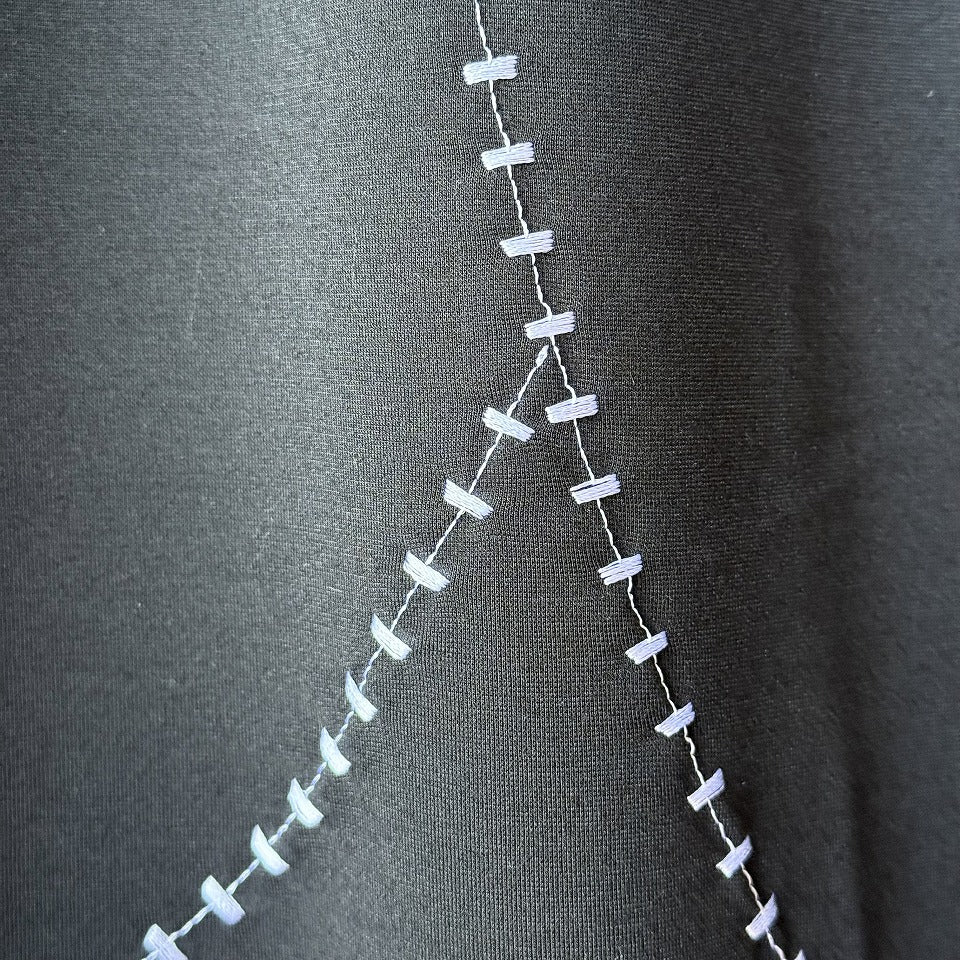 ブランケット風 配色ステッチ ワイドパンツ BPW-25671 [Bell Pony]