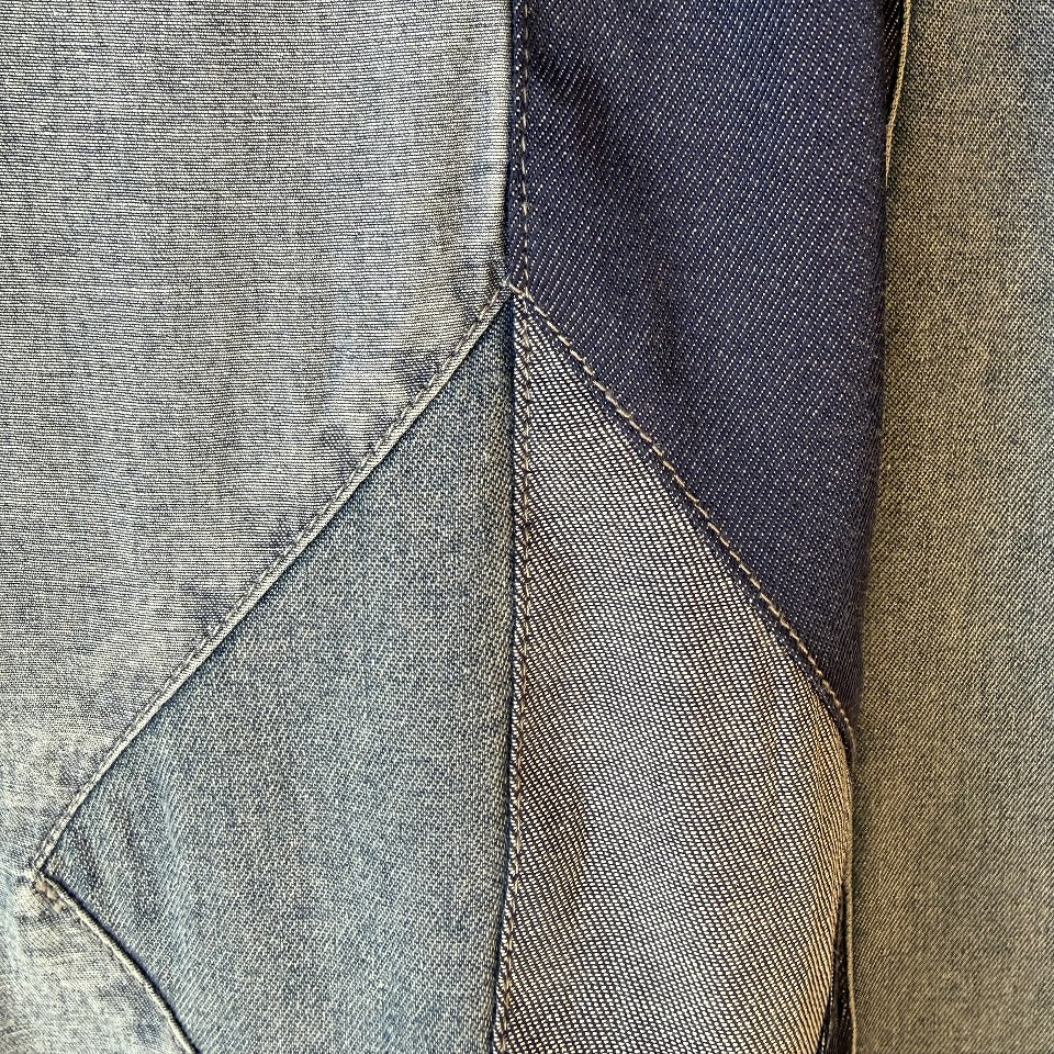 ランダム切り替え パッチワーク デニムワイドパンツ BPS-26230 [Bell Pony]