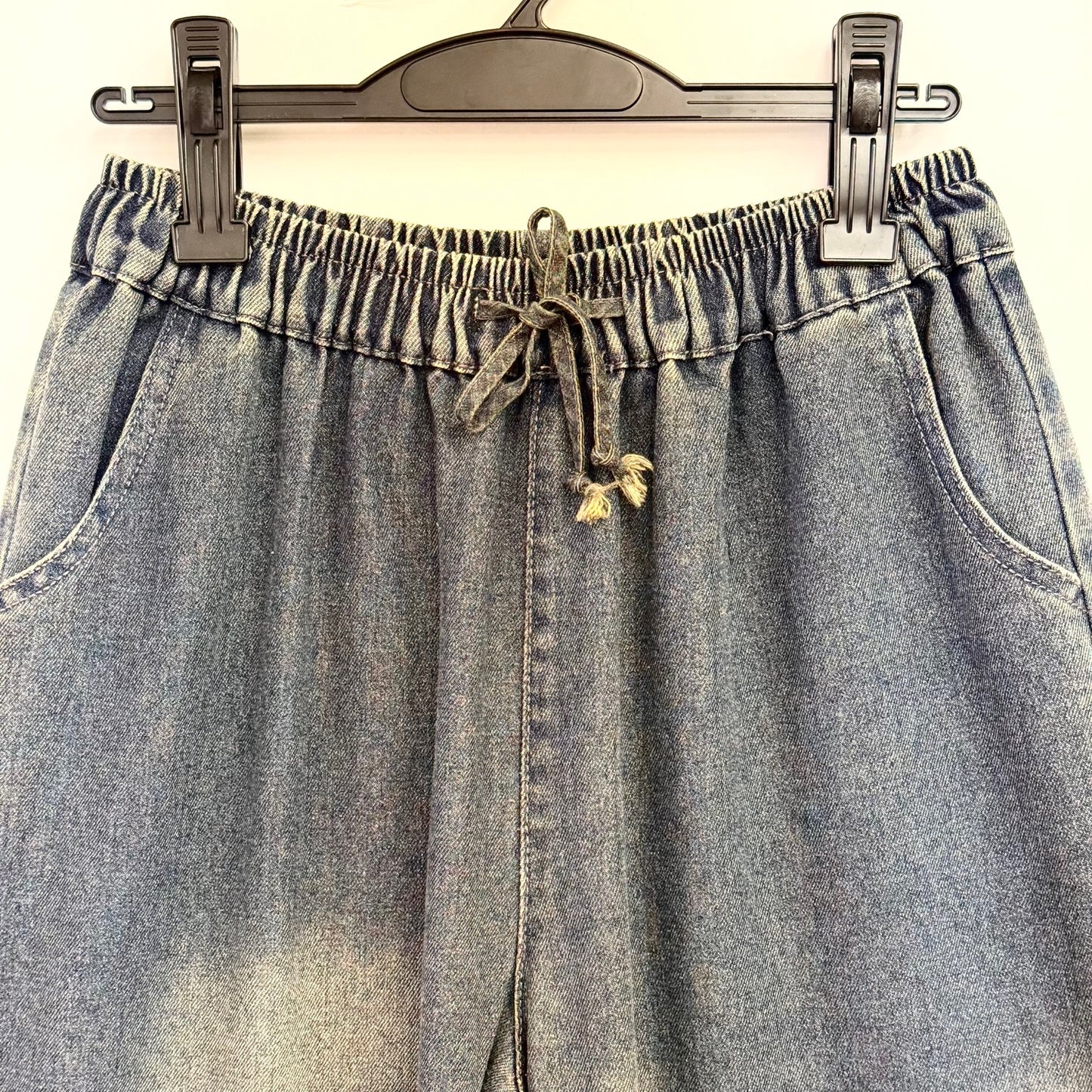 アシンメトリー刺繍ワイドデニムパンツ BPW-25554 [Bell Pony]