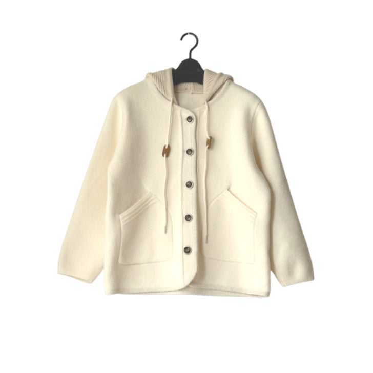 ニットフード付き ニットカーディガン BPW-25577 [Bell Pony]