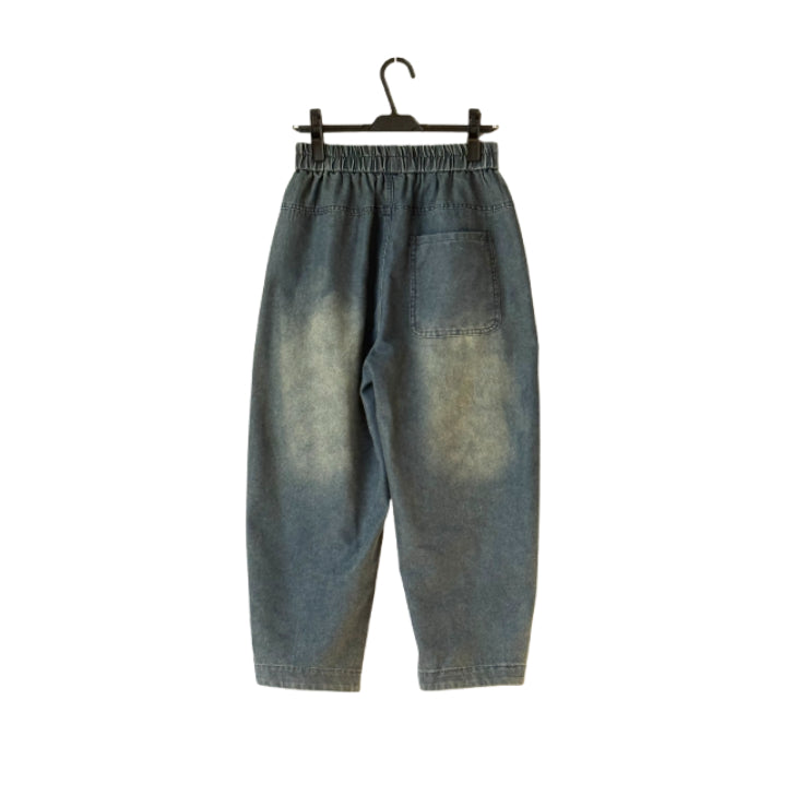 配色飾りステッチ デニムテーパードパンツ BPS-26148  [Bell Pony]