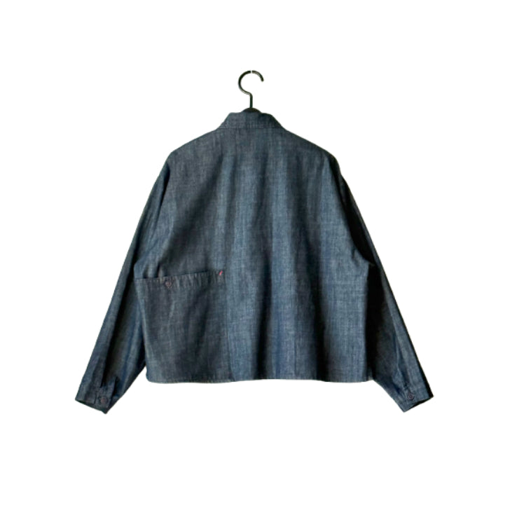 ハンドステッチ風 デザインデニムシャツ BPS-26153 [Bell Pony]