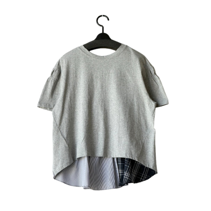 異素材切替え ティアードTシャツ BPS-26646 [Bell Pony]