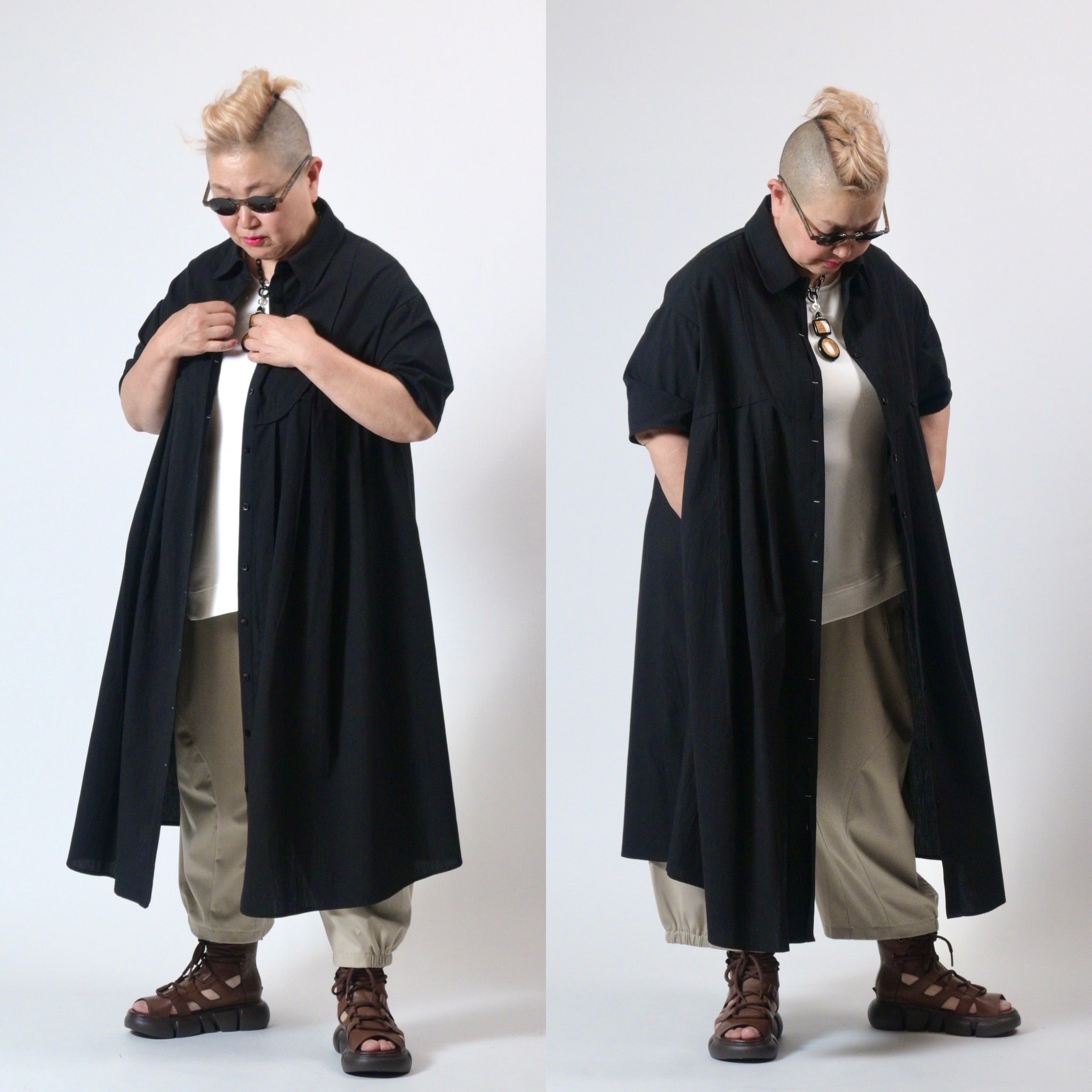 AULALEE シースルーブラックシャツワンピース AULALEE シースルーブラックシャツワンピース AULALEE シースルー