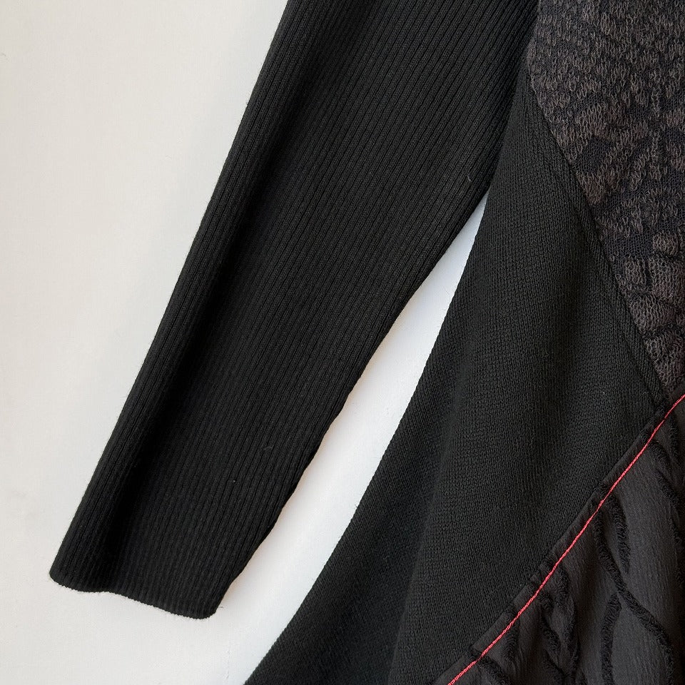 異素材切替え ドレープシルエット デザインロングワンピース RYC-241201SC [Yoshi Yoshi by pj]