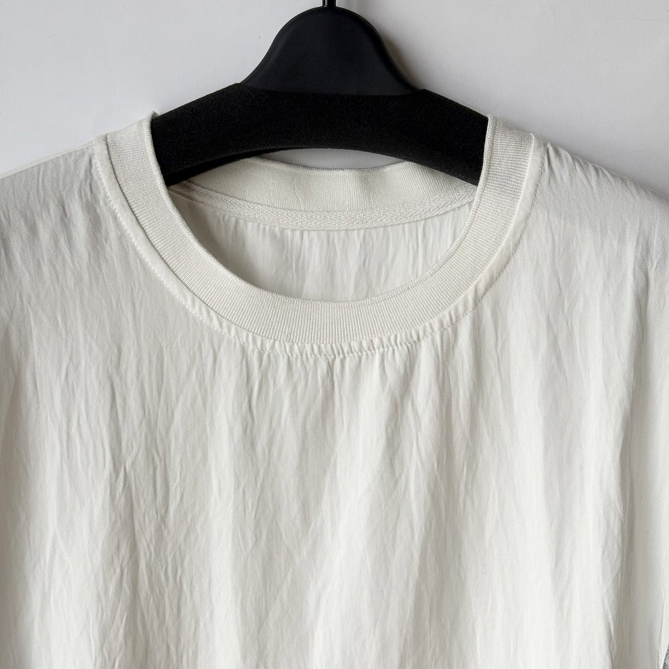 レイヤード風 異素材ドッキングプリントシャツ BPS-26111 [Bell Pony]