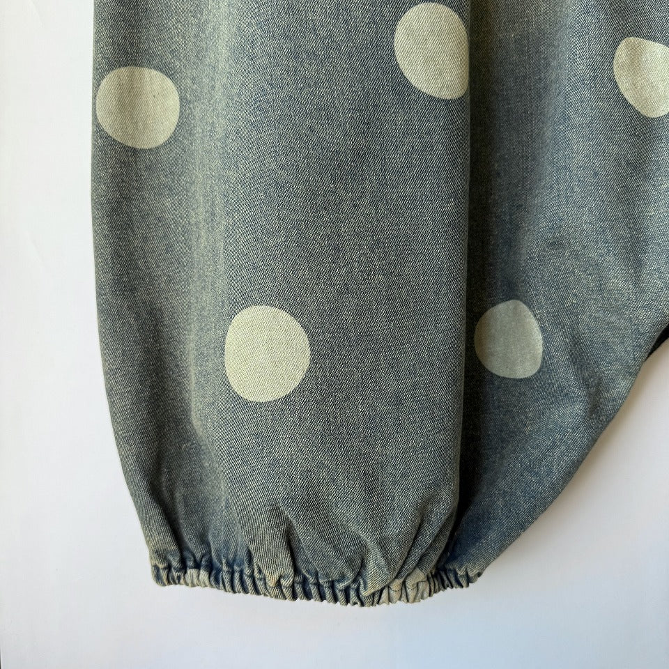 ヴィンテージ風 ドットプリント デニム オーバーオール BPS-26124 [Bell Pony]