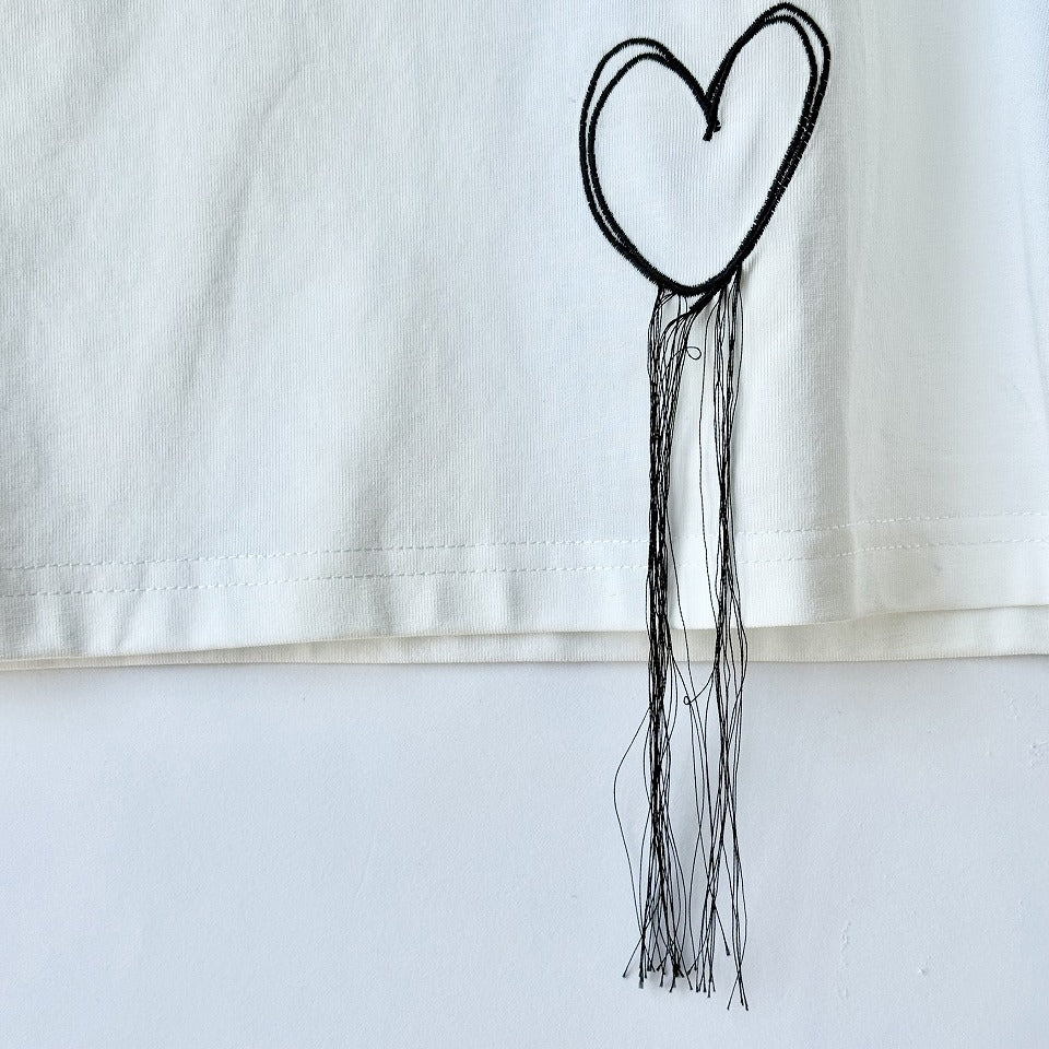ハート刺繍 デザインTシャツ BPS-26816 [Bell Pony]