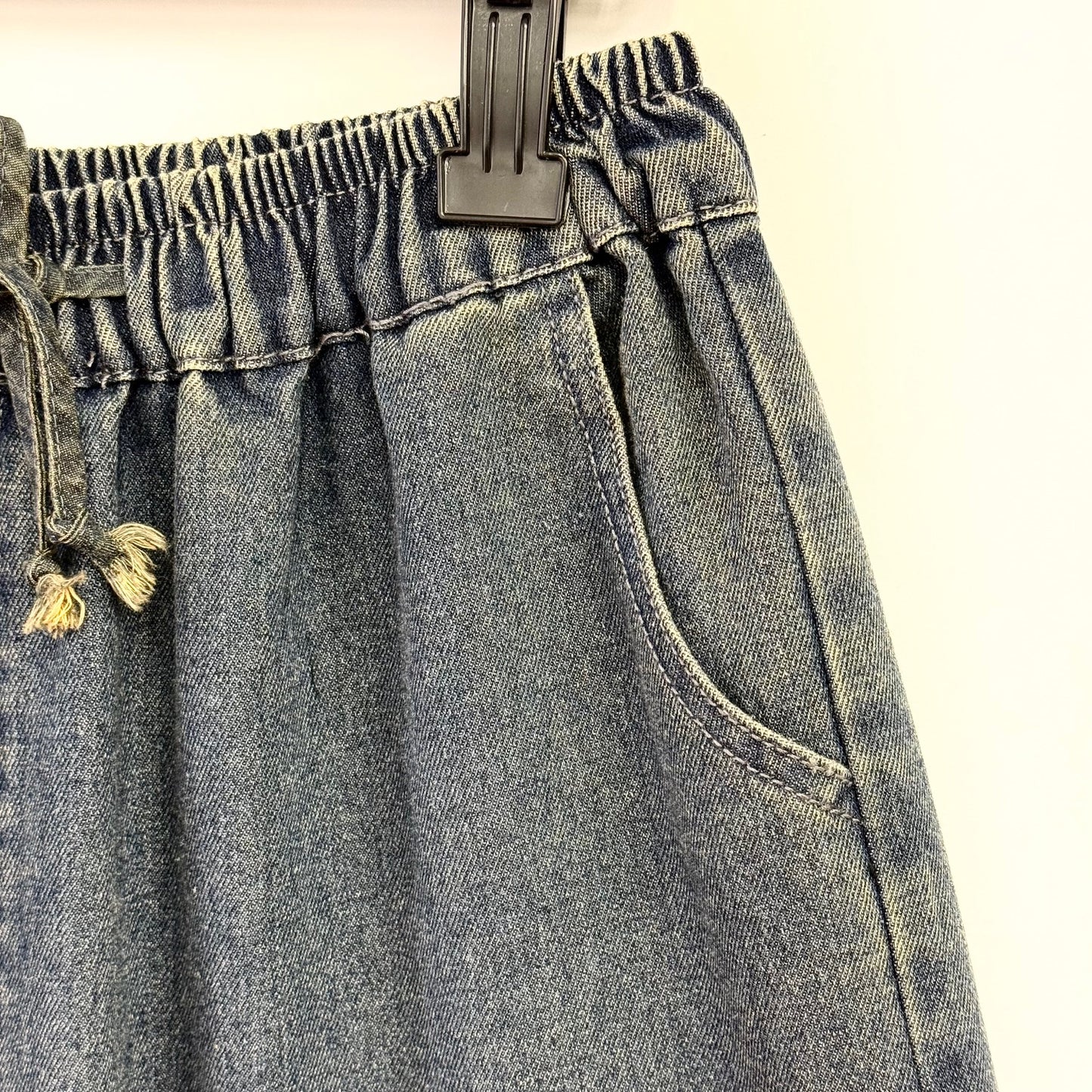 アシンメトリー刺繍ワイドデニムパンツ BPW-25554 [Bell Pony]