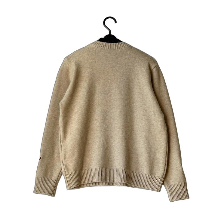 猫刺繍 配色2枚重ねハイネック ニットセーター BPW-25646  [Bell Pony]