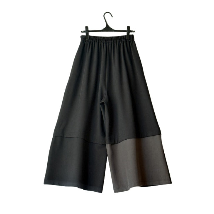 アシンメトリー切り替え バイカラー ワイドパンツ BPW-25525 [Bell Pony]