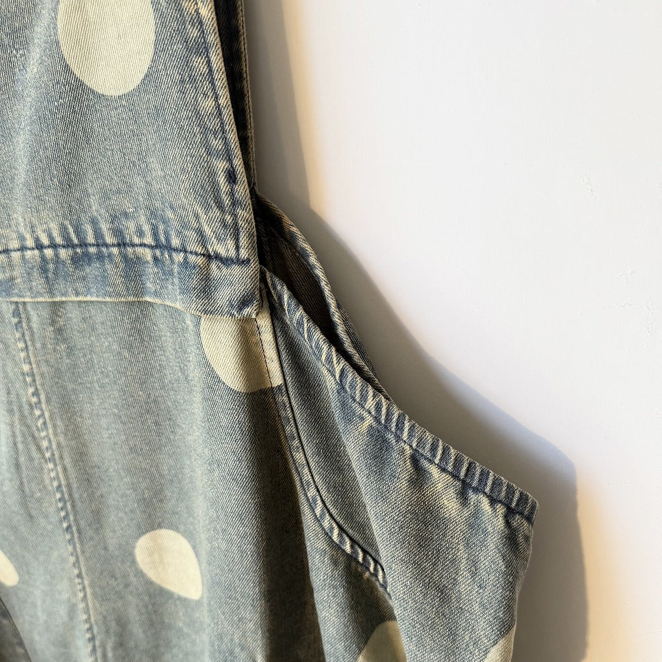 ヴィンテージ風 ドットプリント デニム オーバーオール BPS-26124 [Bell Pony]