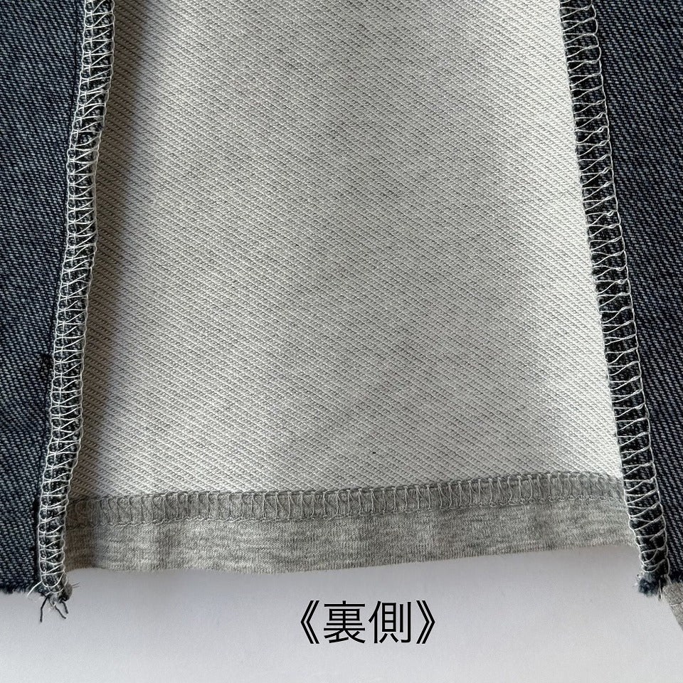 バイカラー異素材切替 ジャージ×デニムスカート BPS-26171 [Bell Pony]