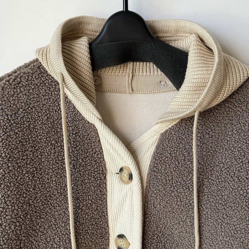 フード付き 異素材切替 ボアジャケット BPW-25587 [Bell Pony]