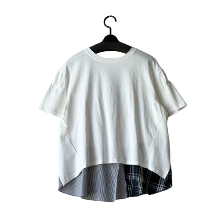異素材切替え ティアードTシャツ BPS-26646 [Bell Pony]