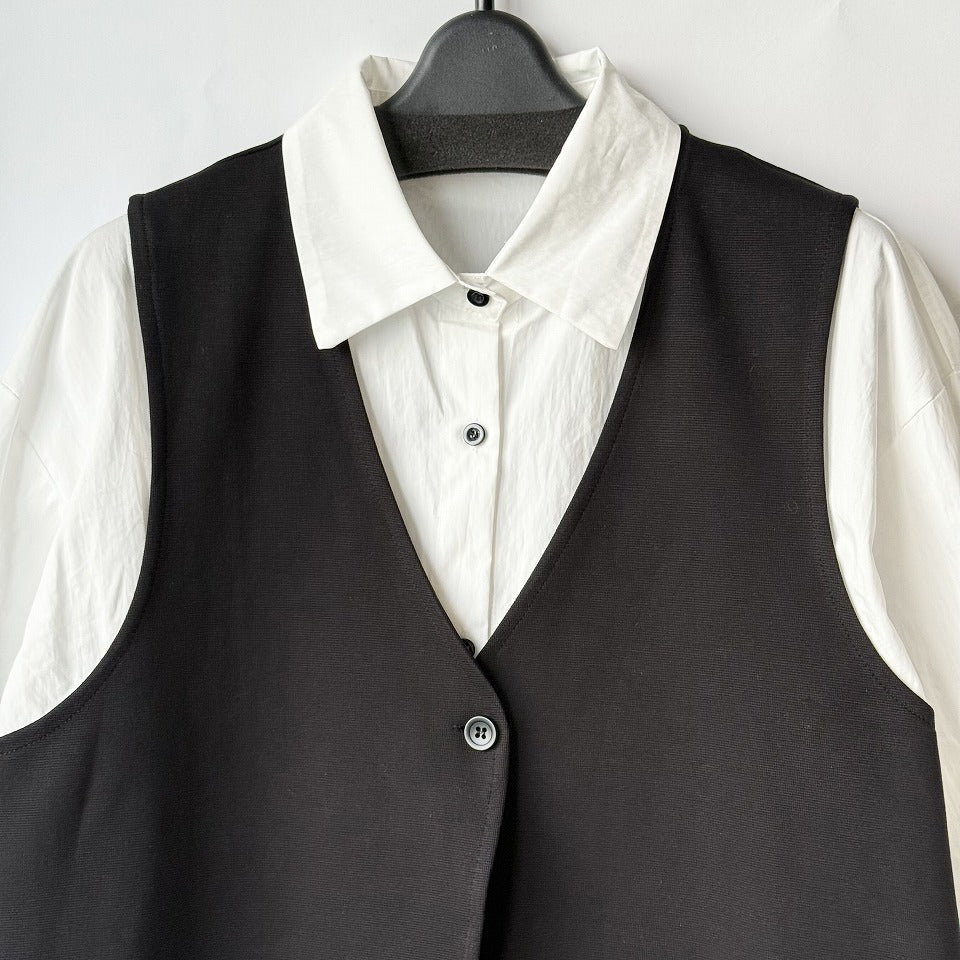 デザインベスト＋長袖シャツ 2点セット BPW-25549 [Bell Pony]