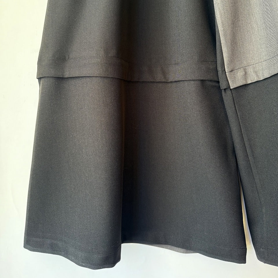 アシンメトリー切り替え バイカラー ワイドパンツ BPW-25525 [Bell Pony]