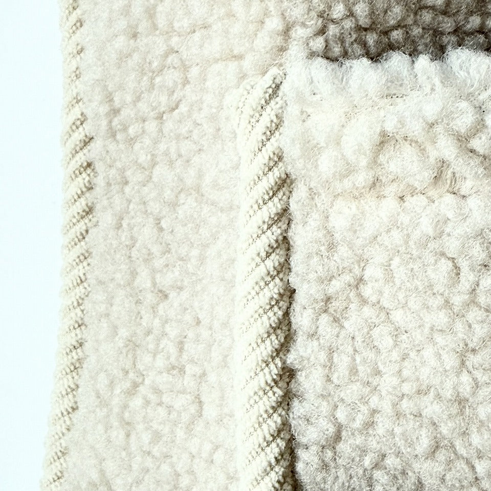 ニットフード付き 異素材切替 プードルボアベスト BPW-25588  [Bell Pony]