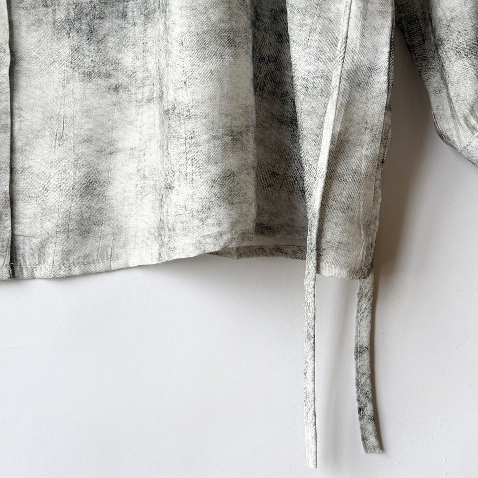 レイヤード風 異素材ドッキングプリントシャツ BPS-26111 [Bell Pony]