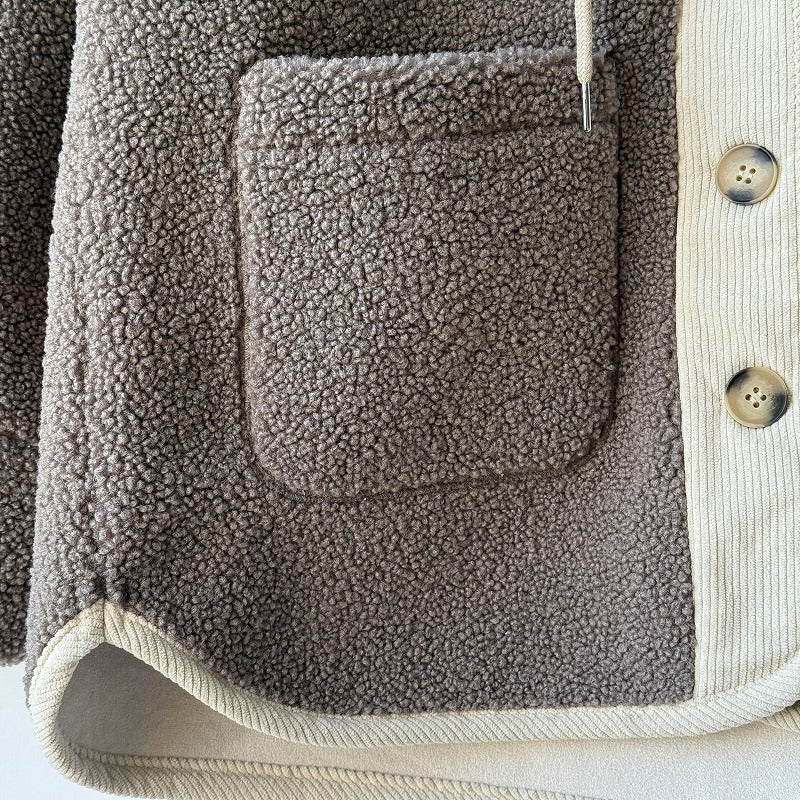 フード付き 異素材切替 ボアジャケット BPW-25587 [Bell Pony]