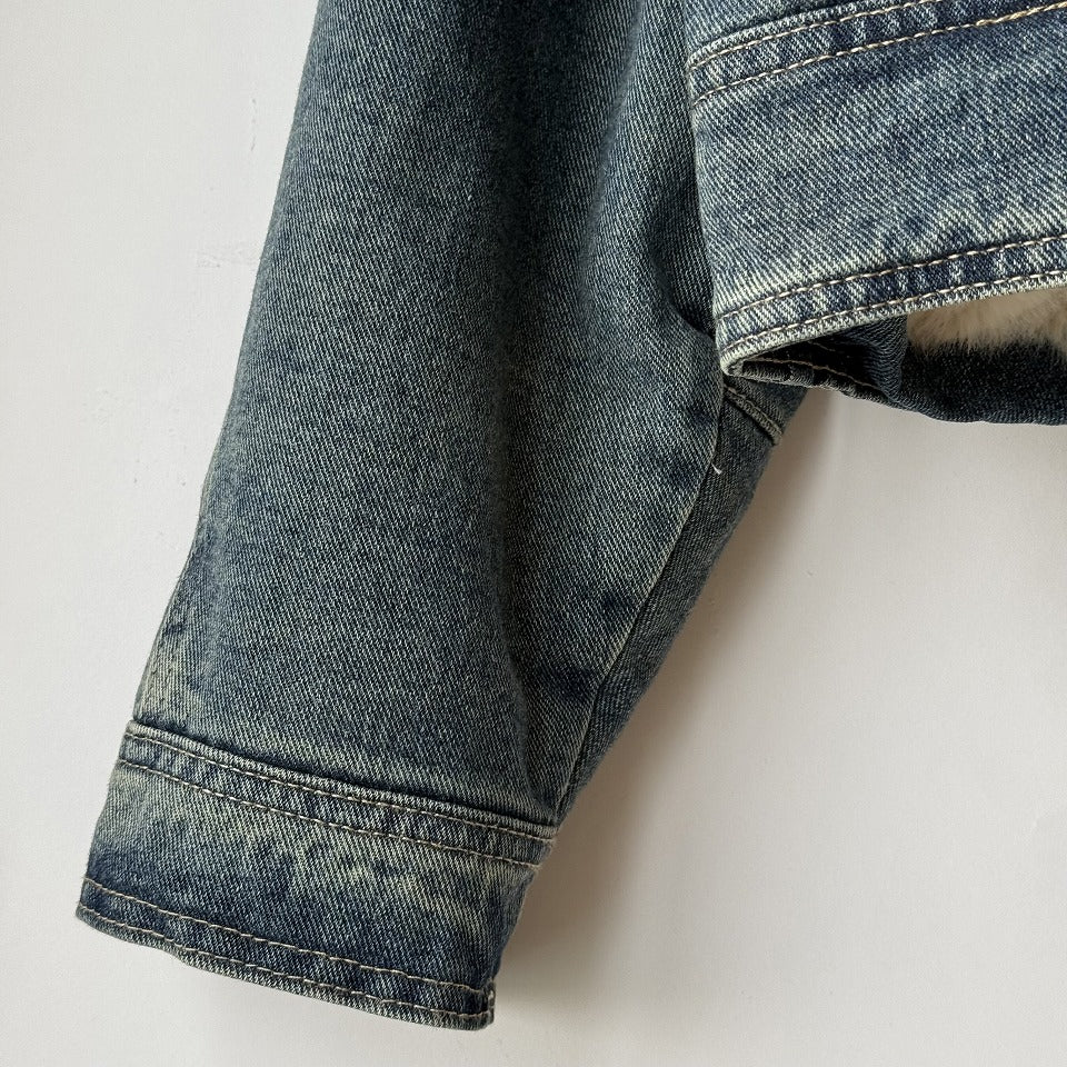 ふわふわファー衿付き デニムジャケット BPA-25512 [Bell Pony]