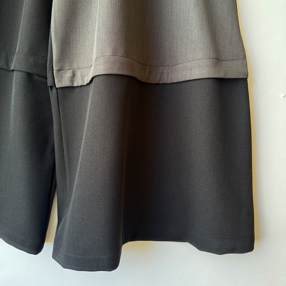 アシンメトリー切り替え バイカラー ワイドパンツ BPW-25525 [Bell Pony]