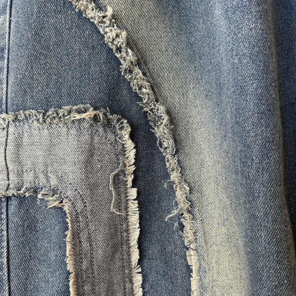 アップリケ刺繍 デニムワイドパンツ BPS-26147 [Bell Pony]