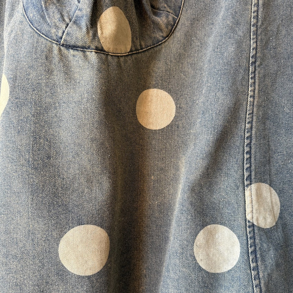 ヴィンテージ風 ドットプリント デニム オーバーオール BPS-26124 [Bell Pony]