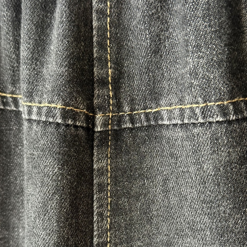 ドット柄 アップリケ デザイン ブラックデニム コクーンパンツ BPS-26060 [Bell Pony]