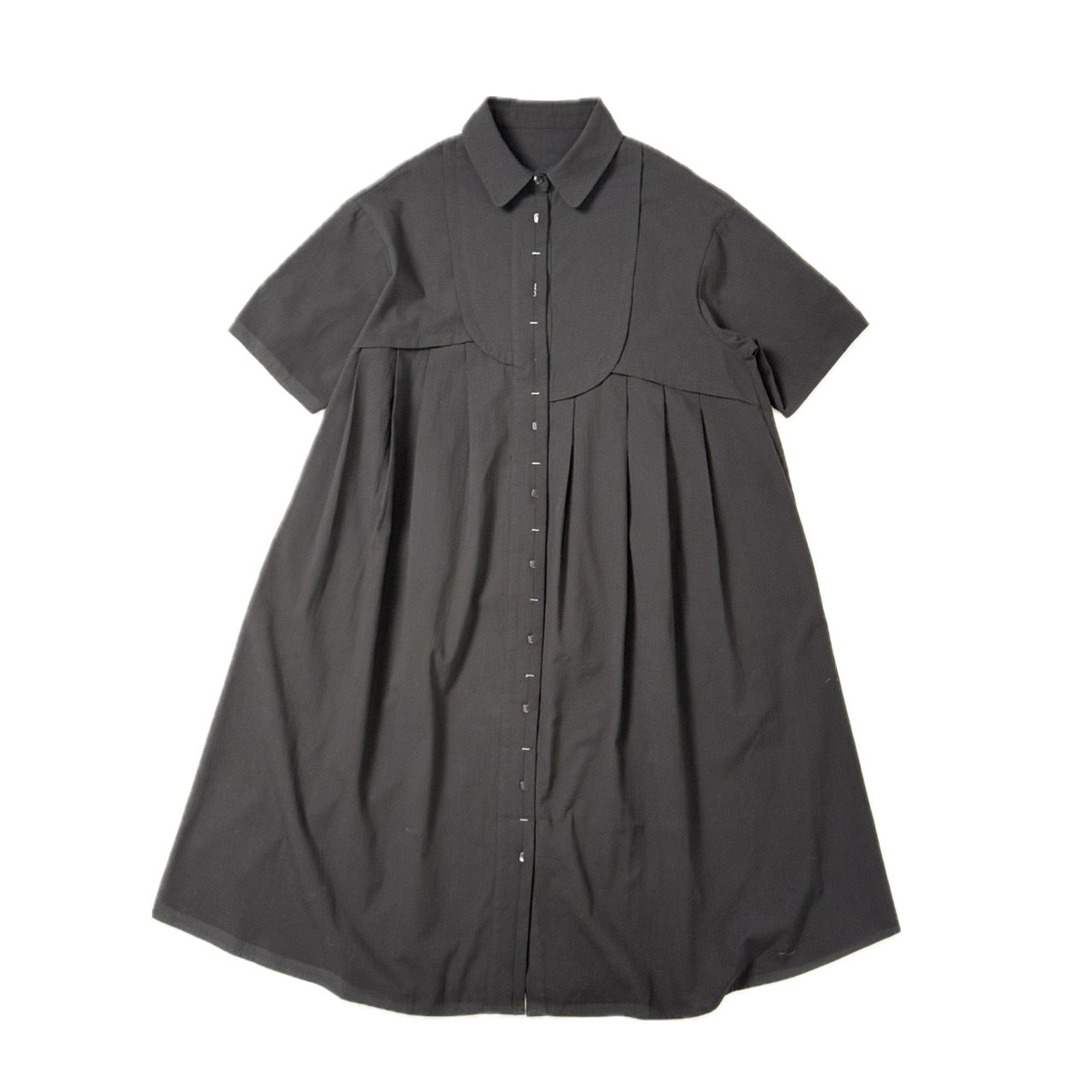 アシンメトリー切替デザイン シャツワンピース ロングシャツ 半袖 BP-250503SC [Bell Pony]