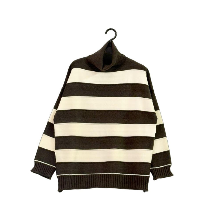 太ボーダー タートルネックセーター BPA-25645 [Bell Pony]