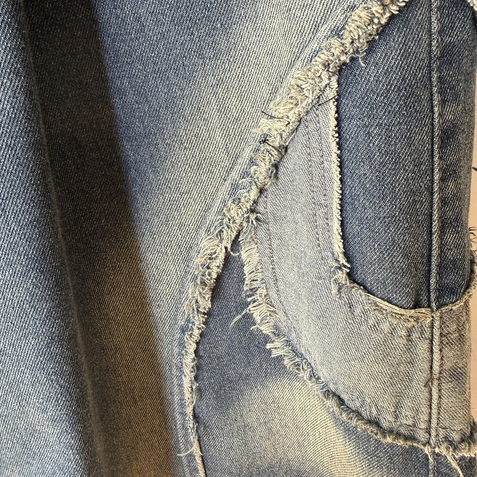 アップリケ刺繍 デニムワイドパンツ BPS-26147 [Bell Pony]