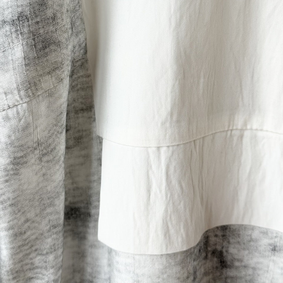 レイヤード風 異素材ドッキングプリントシャツ BPS-26111 [Bell Pony]