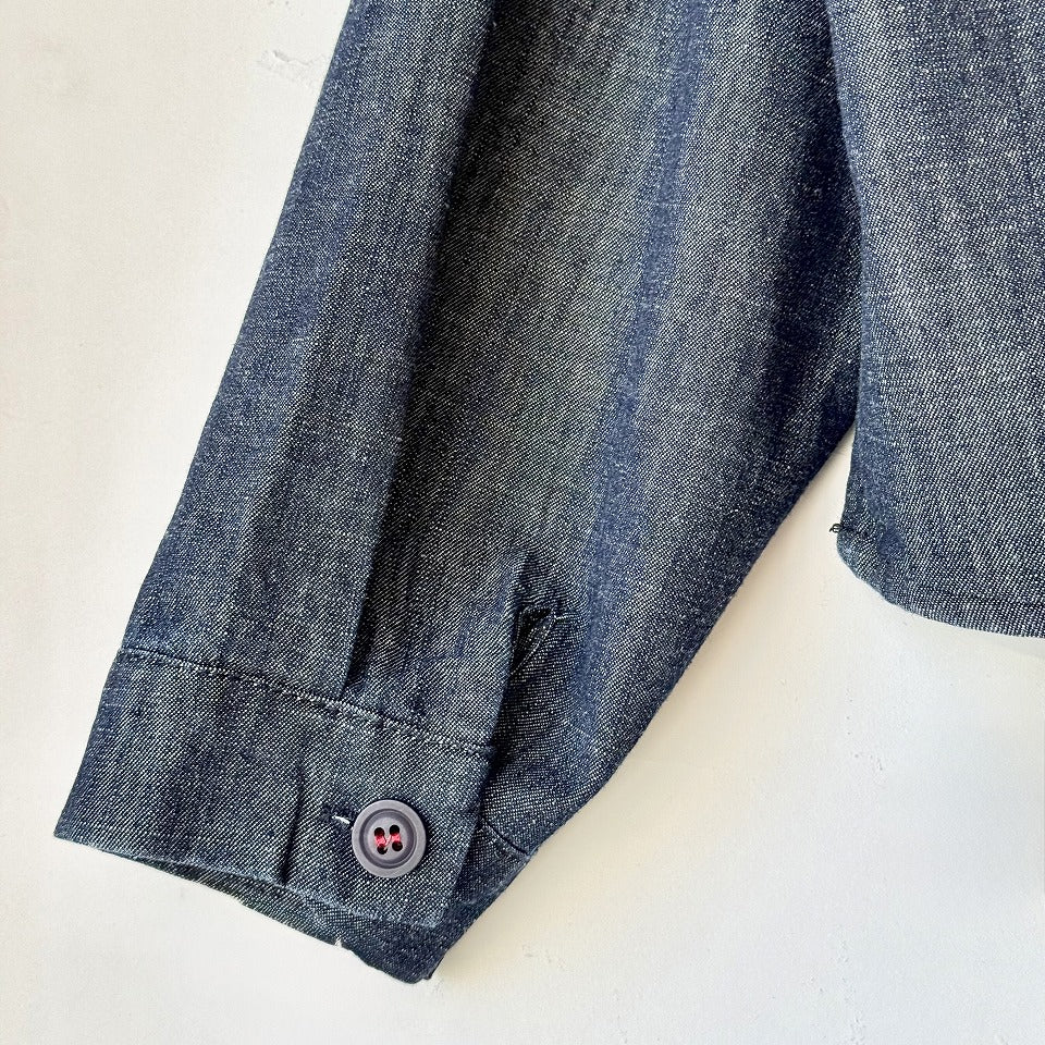 ハンドステッチ風 デザインデニムシャツ BPS-26153 [Bell Pony]