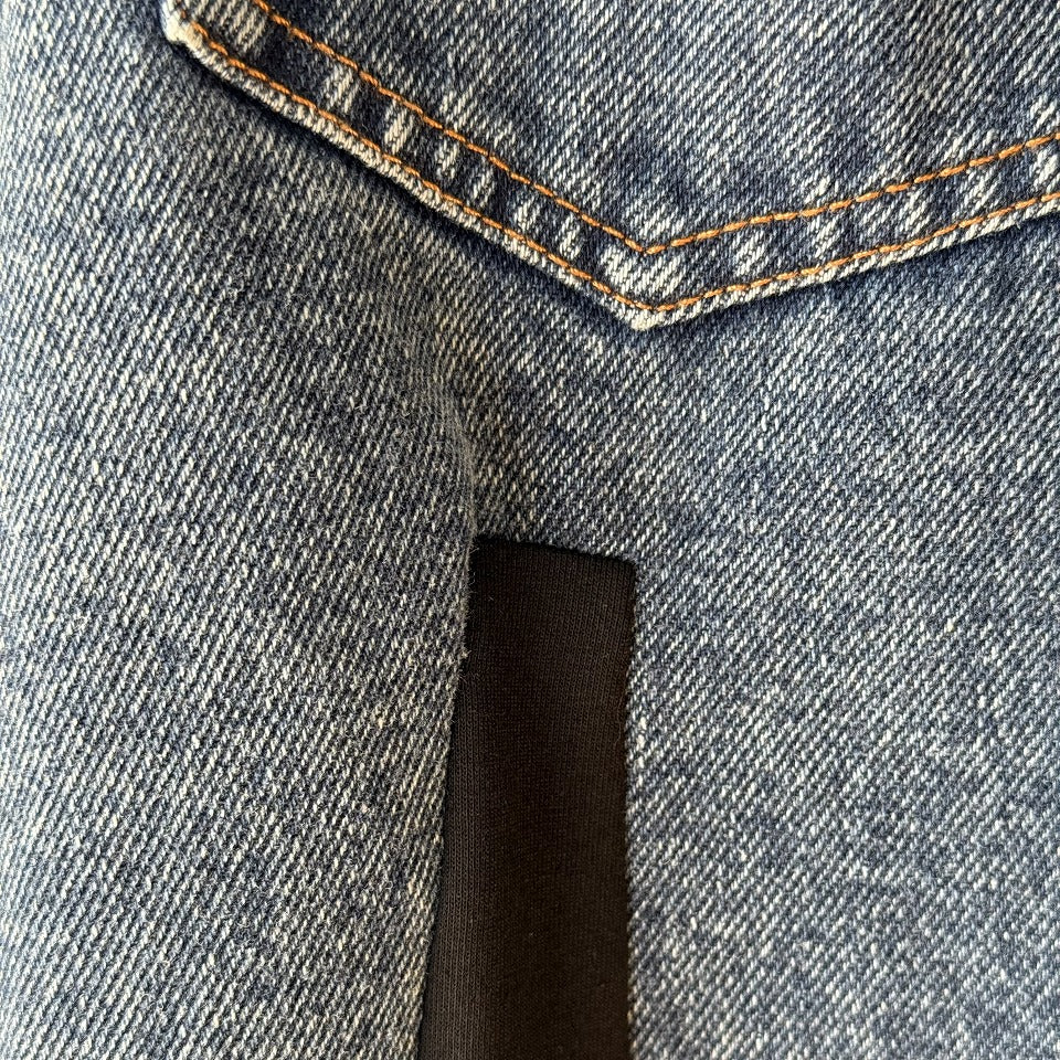 バイカラー異素材切替 ジャージ×デニムスカート BPS-26171 [Bell Pony]